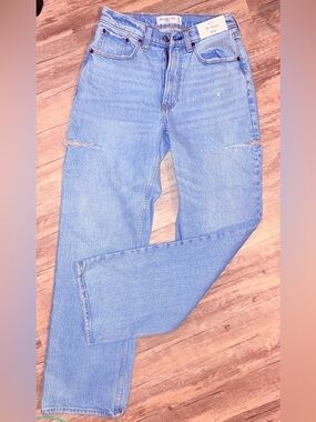 Abercrombie & Fitch Light Blue Wide-Leg Jeans